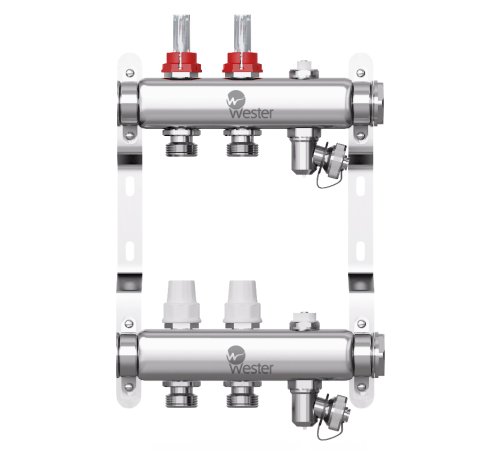 Коллектор нерж. Wester  1'-3/4 в сборе на 5 выходов с 2 заглушками