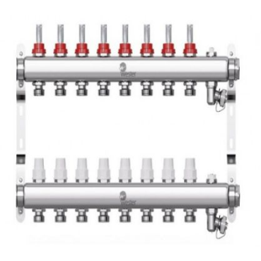 Коллектор нерж. Wester 1'-3/4 в сборе с расходомерами на 8 выходов