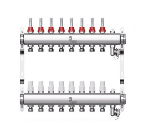 Коллектор нерж. Wester 1'-3/4 в сборе с расходомерами на 8 выходов