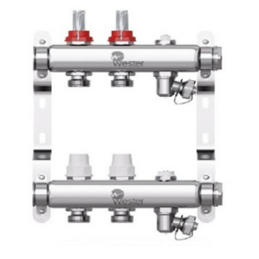 Коллектор нерж. Wester 1'-3/4 в сборе с расходомерами на 2 выхода