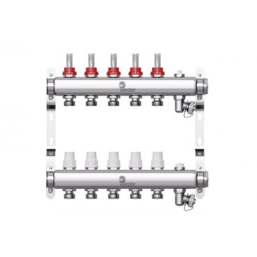 Коллектор нерж. Wester 1'-3/4 в сборе с расходомерами на 5 выходов